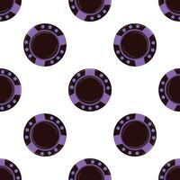 Seamless pattern with casino chips repeating on white background vector