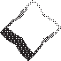 Bitmap pattern star shape. Halftone gradient element. Y2k graphic abstract icon. Dither noisy grunge texture. png