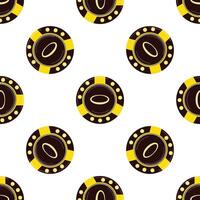 Casino chips with number zero seamless pattern on white background vector