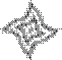 Pixel pattern shape. Textured star with bitmap Y2k dither gradient. Retro cosmic element with old computer game graphic effect. Halftone grunge illustration png