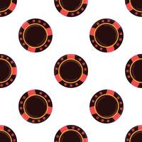 Casino chips seamless pattern repeating on white background vector