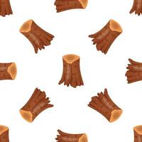 Seamless pattern with brown tree stumps and logs creating a rustic woodland vibe vector