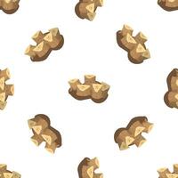 Seamless pattern with cartoon style tree stumps on white background vector