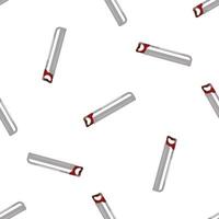 Seamless pattern of hand saws with red handles on white background vector