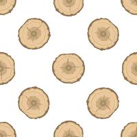 Seamless pattern with tree rings showing growth and age on white background vector