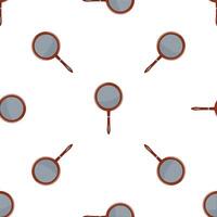 Seamless pattern of frying pans with metal mesh on white background vector
