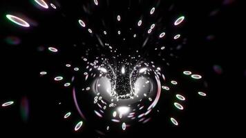 A black and white tunnel of a circle with a white light video