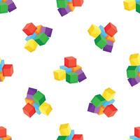 Colorful cubes seamless pattern creating a playful background for kids vector