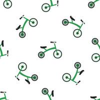 Green balance bikes seamless pattern on white background vector
