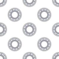 Ball bearing seamless pattern on white background, rotating mechanical part vector