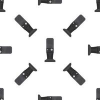 Modern studio condenser microphone repeating pattern on white background vector