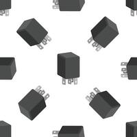 Seamless pattern of electromagnetic relays connecting electrical circuits vector
