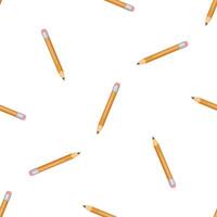 Seamless pattern of pencils pointing in different directions on white background vector