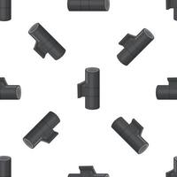 Seamless pattern of plastic pipes connecting with joints for plumbing system vector