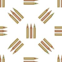 Rifle bullets seamless pattern on white background vector