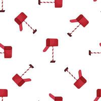 Red mailboxes with open doors seamless pattern on white background vector