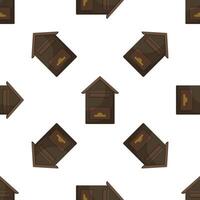 Seamless pattern with classic wooden mailboxes rotating on white background vector