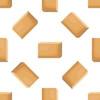 Seamless pattern of soap bars floating on white background vector