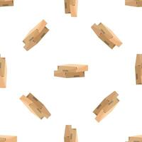 Cardboard boxes seamless pattern on white background representing shipping and logistics vector