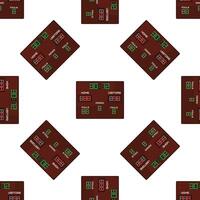 Basketball scoreboard showing game time, period, home score, visitors score, and fouls, seamless pattern on white background vector