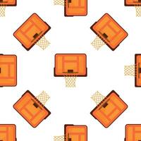 Basketball hoop seamless pattern repeating on white background vector