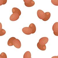 Seamless pattern of two brown eggs lying together creating a vibrant culinary backdrop vector