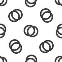 Seamless pattern with two black rubber tires intersecting on white background vector