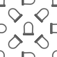 U lock pattern providing safety and security for bikes and motorcycles vector