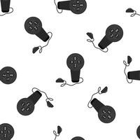 Retro joystick gaming seamless pattern on white background vector