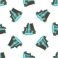 Seamless pattern of beautiful waterfall flowing over rocks and green vegetation vector