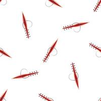 Surgical suture closing wound seamless pattern on white background vector
