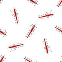Surgical wound healing with stitches forming seamless pattern on white background vector