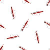 Surgical wound closing with sutures, seamless pattern on white background vector