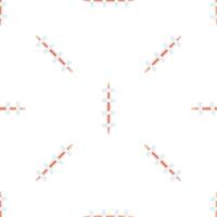 Surgical wound with stitches forming seamless pattern on white background vector