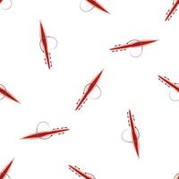 Surgical wound with sutures, seamless medical pattern on white background vector