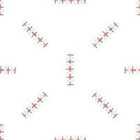 Surgical stitches seamless pattern repeating on white background vector