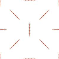 Seamless pattern with surgical suture closing a wound vector