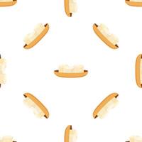 Seamless pattern of turkish delight lokum on small plate repeating on white background vector