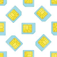 Sim card pattern showing mobile cellular communication technology vector