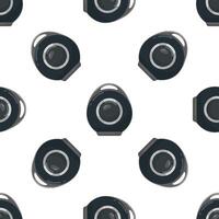 Modern wireless bluetooth speaker seamless pattern on white background vector