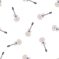 Seamless pattern with classical acoustic guitars forming a musical background vector
