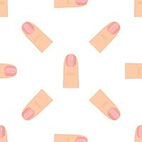 Seamless pattern of fingers with manicured nails pointing in different directions vector