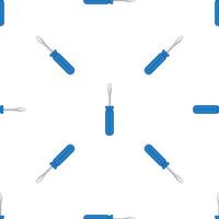 Screwdriver seamless pattern on white background illustrating maintenance and repair vector