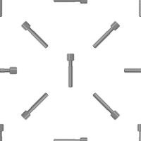 Seamless pattern of realistic metal bolt with square head, fixing element for construction and repair works vector