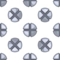 Seamless pattern of phillips head screws rotating on white background vector