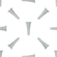 Seamless pattern of dental implants showing metal screw and abutment vector