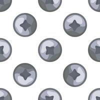 Seamless pattern of metal screw heads with star shaped indentations vector