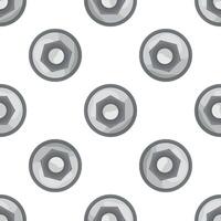 Seamless pattern of metal bolt heads forming a regular grid on white background vector