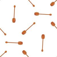 Wooden honey dipper sticks forming a repetitive pattern on white background vector