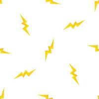 Seamless lightning bolt pattern illuminating white background vector
